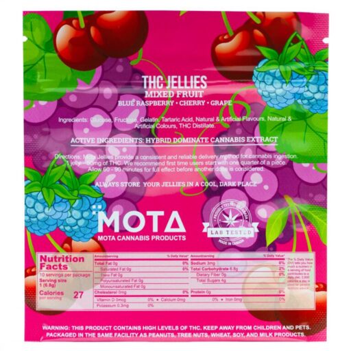 MOTA THC Mixed Fruit Jellies 500mg THC - Image 2
